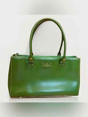 KATE SPADE Wellesley Martine Kelly Green Leather Satchel Handbag